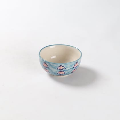 Light Blue & Light Pink Ceramic Katori Bowl / Portion Bowl Single Piece (220 ML)