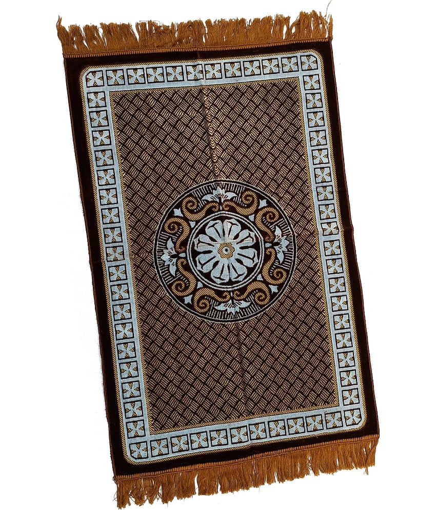 ADIRNY Brown Single Velvet Prayer Mat ( 110 X 70 cm )
