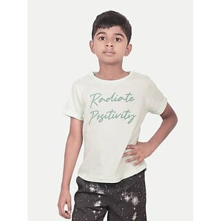 Radprix Boys Printed Pure Cotton T Shirt (White, Pack Of 1)