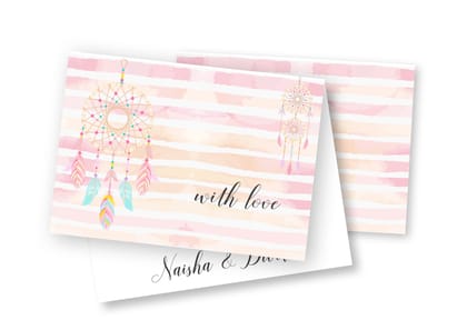 Personalised Folded Card - Dreamcatcher-Set of 25