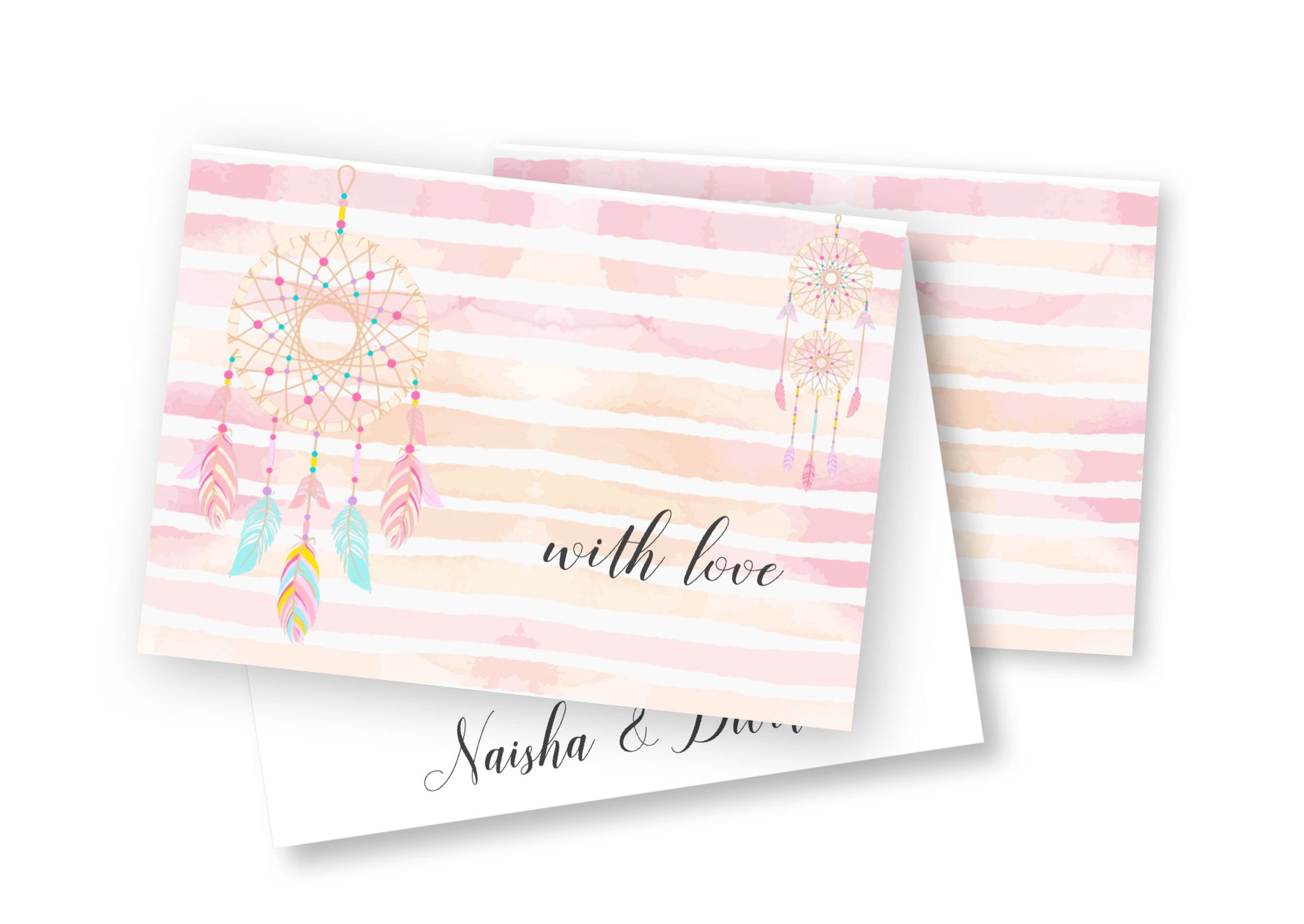 Personalised Folded Card - Dreamcatcher-Set of 25