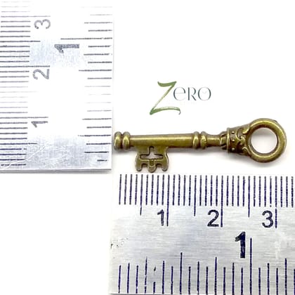 Brand Zero Vintage Metal Charms - Key Design 2 - Pack of 10 Pcs - 32mm*10mm*2mm
