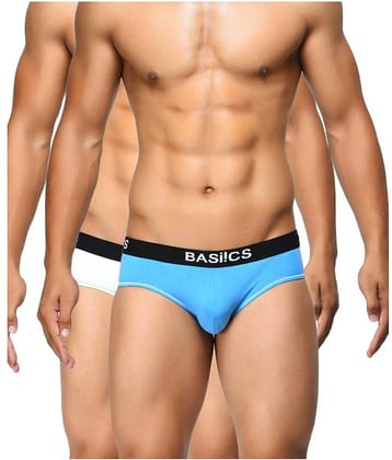 BASIICS By La Intimo Pack of 2 Cotton Blend Briefs For Men's ( Multicolor )