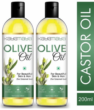 Kayamaya 100% Pure Olive Oil for Skin & Hair Oil 100 mL Pack of 2