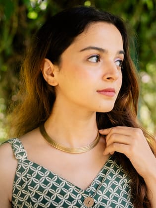 Wired Adjustable Brass  Choker (Anti Tarnish)