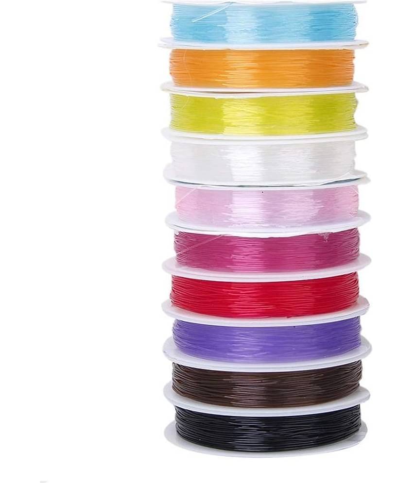 PRANSUNITA Rubber Colorful Elastic String Cord for Bracelets Jewelry Making ( Pack of 1 )