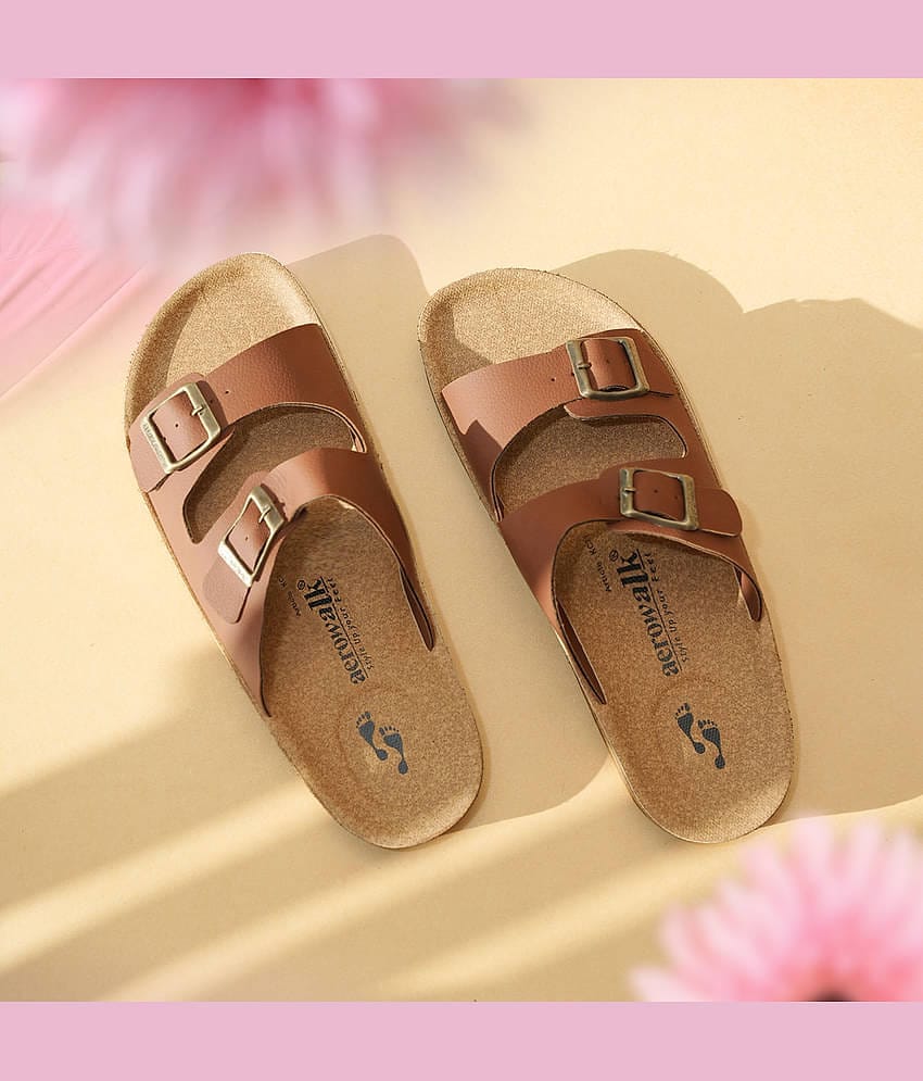 Aerowalk Tan Men's Slide Flip Flop