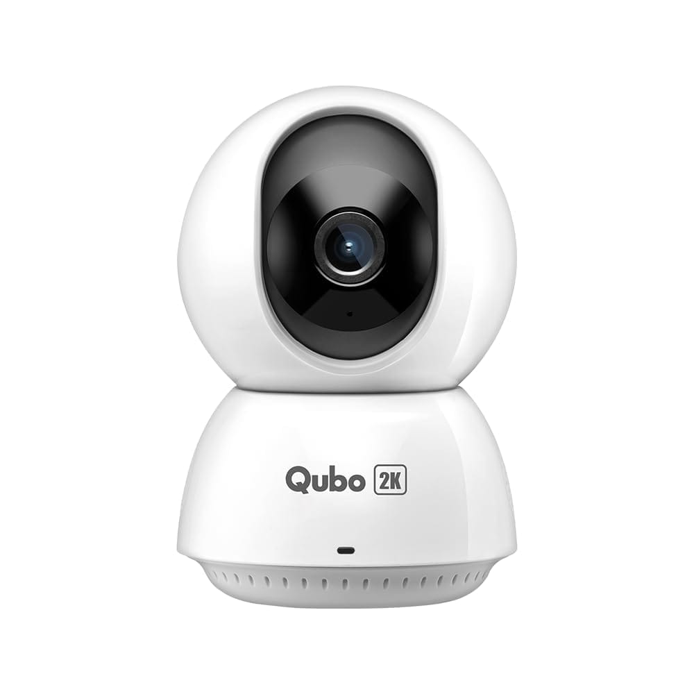 Qubo Smart 360 Ultra 2K 4MP (HCP04) 1440p WiFi CCTV Security Camera for Home from Hero Group, Mobile App, Two-Way Talk, Night Vision, Cloud & SD Card Recording, Alexa & OK Google