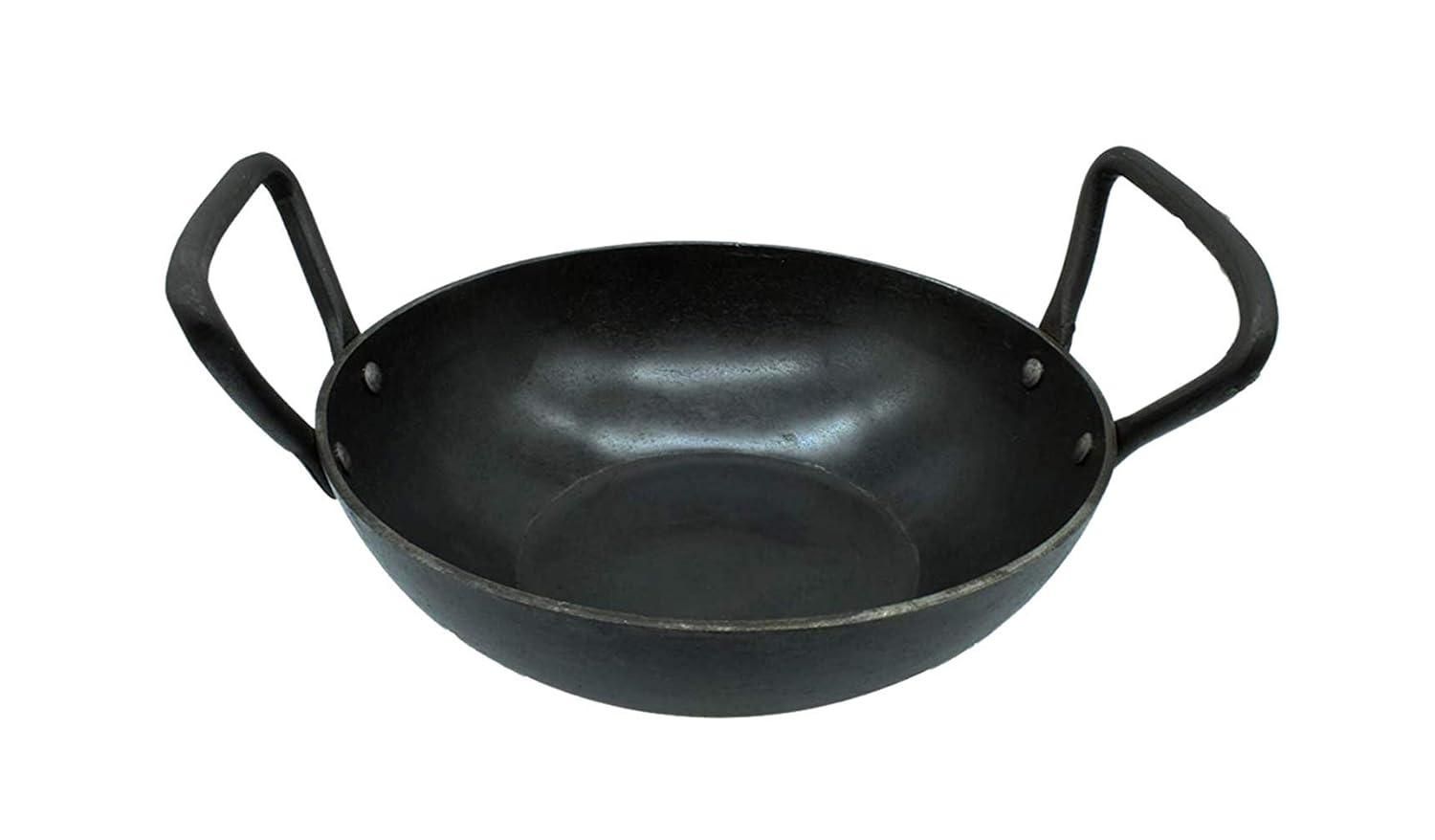 Trilonium BushCraft Series Wrought Iron Kadhai (2 litres | 22 cm) - Induction Compatible