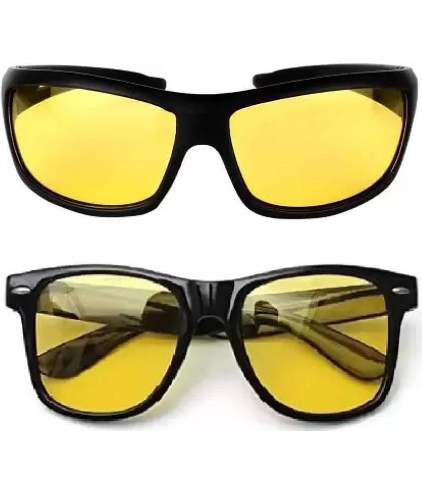 Funk Black Square Sunglasses ( Pack of 2 )