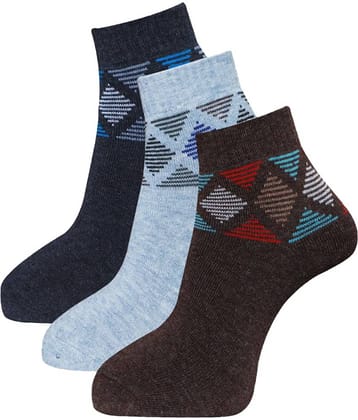 Dollar - Woollen Men's Self Design Multicolor Ankle Length Socks ( Pack of 3 )