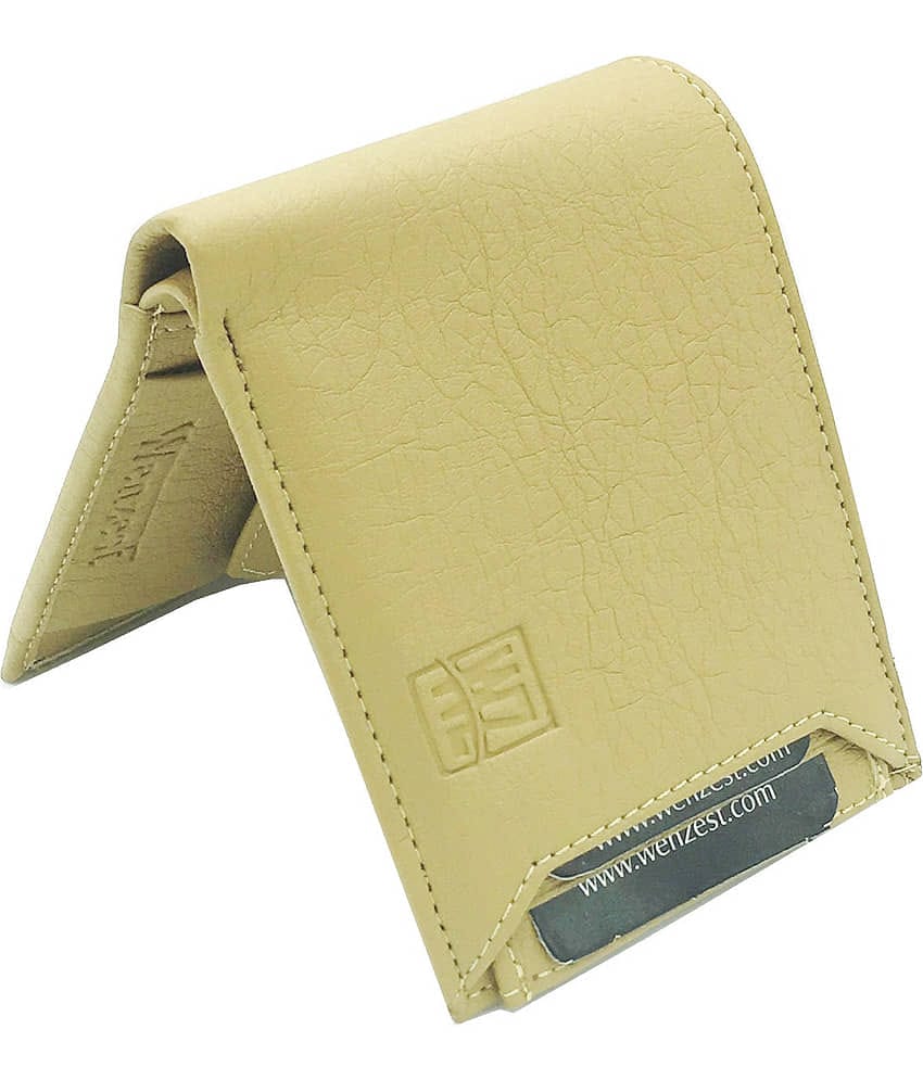 WENZEST PU Beige Formal Short Wallet