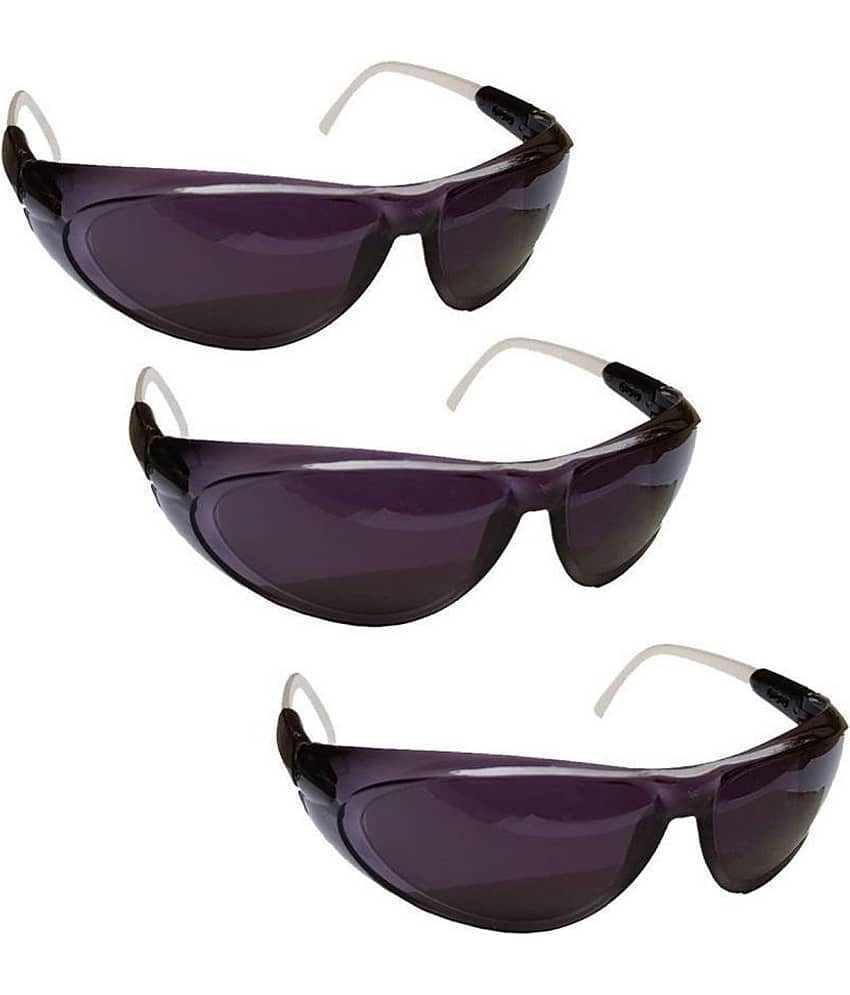 Sun100 Black Men's and Women's Safety Goggles (Pack of 3) Glasses for Biking, Ri Safety Goggles