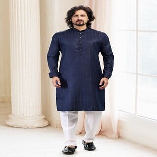 Raivat Ethnic Blue Colou Silk Kurta Pajama 2164 Raivat Ethnic Blue Colou Silk Kurta Pajama 2164