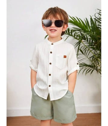 Ocvito Pack of 1 Boys Cotton Blend Shirt & Shorts Set ( Green )