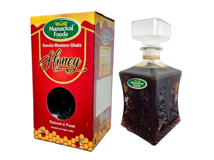 Manackal Foods Kerala Western Ghats Multi Flora Special Crystal Square 1 kg (Gift Pack) |  Pure and Natural Fresh Honey