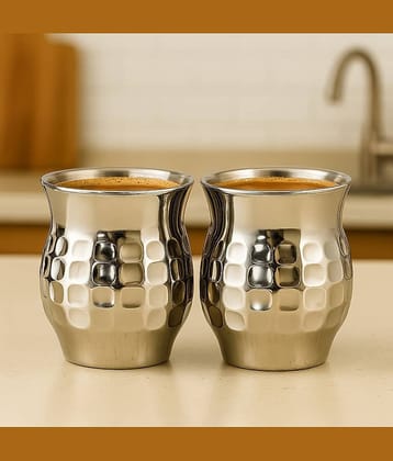 ATROCK Hammer Kulhad Solid Steel Tea Cup 170 ml ( Pack of 2 )
