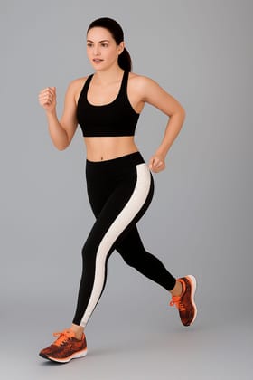 Premium Quality Mid-Waist Gym Leggings Soft Yoga Pants Stylish Fitness Tights for Girls or Women (Size-L)