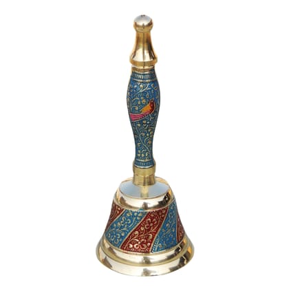 Brass Bell No. 1 Blue Colour, Height : 6.5 Inch (ZMAS166 A)