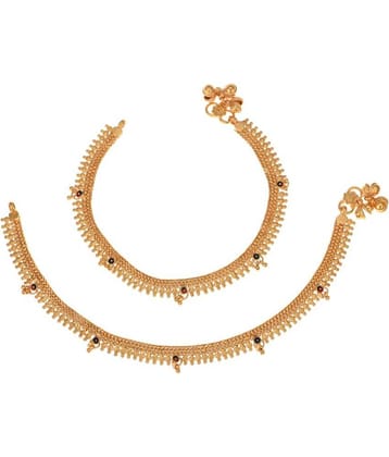 AanyaCentric - Gold Anklets ( Pack of 2 )