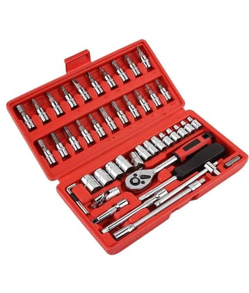 46 in 1 Pcs Tool Kit & Screwdriver and Socket Set Multi Purpose Tool Case Combination Screwdriver Set