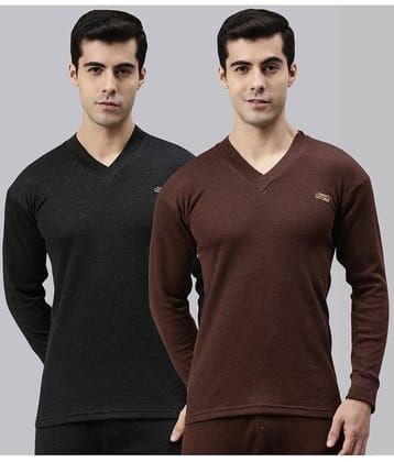 Lux Cottswool Pack of 2 Cotton Blend Thermal Tops For Men's ( Multicolor )
