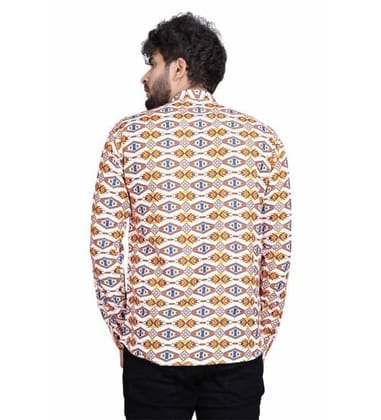 Men's Cotton Blended Printed Full Sleeve Shortkurta (Multicolor, L)-PID53465