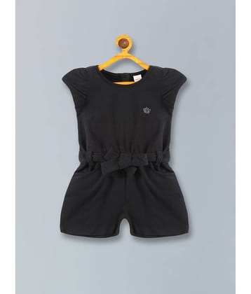 PLUM TREE Girls Rayon Jumpsuit ( Pack of 1 , Black )