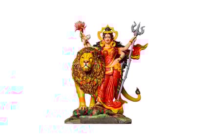 Vimanika Comics Goddess Durga Jai Maa Sherawali 3D Printed Statue Collectable Figurine 5 inches Pack of 1 Pcs
