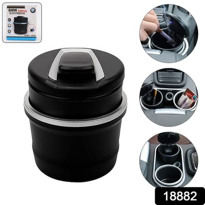 Portable Car Ashtray with Lid and Blue LED Light (1 Pc / With Color Box)
