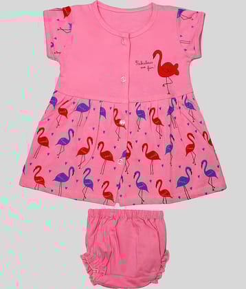 TRITI Cotton Fit And Flare Dress For Girls ( Pack of 1 , Yellow )