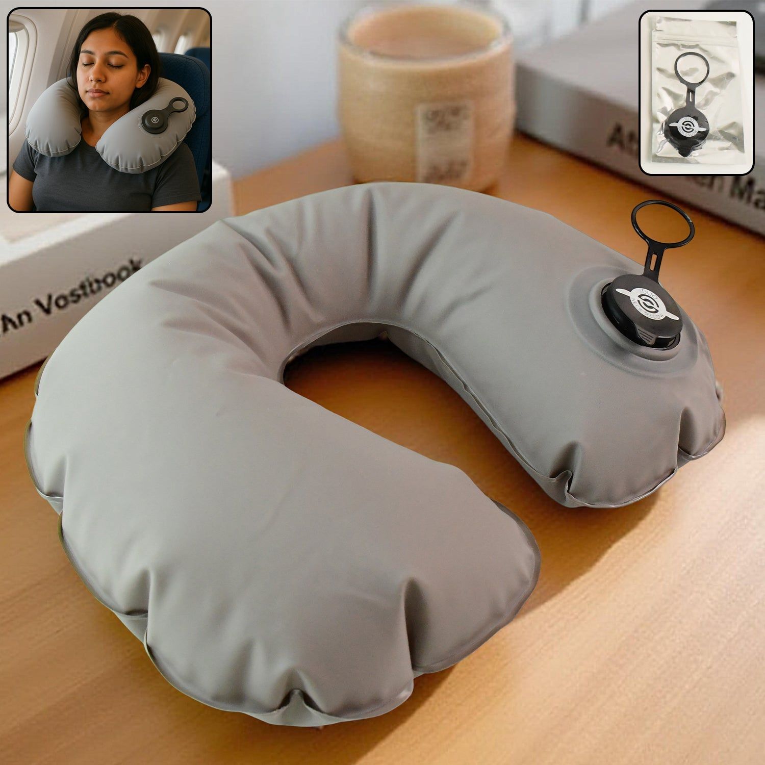 Premium Quality Inflatable Travel Neck Pillow (1 Pc)