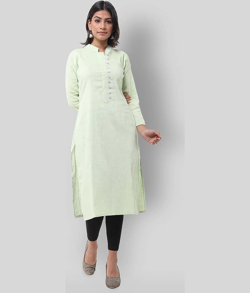 DESHBANDHU DBK - Green Cotton Women's Straight Kurti