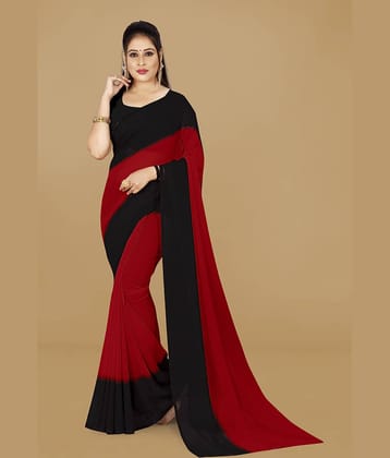 ANAND SAREES Georgette Solid Regular Saree With Unstitched Blouse Piece ( Multicolor )