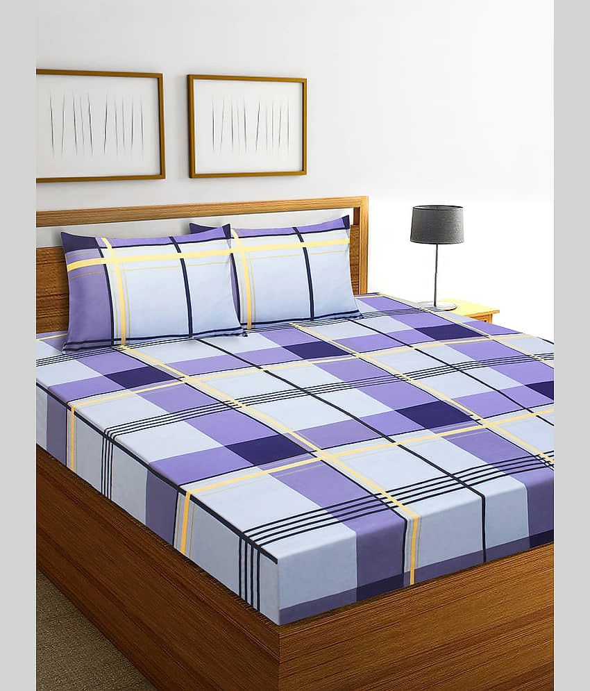 Home Candy Microfiber Double Bedsheet ( Multicolor )