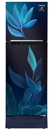 Samsung 236L 2 Star Inverter Frost-Free Double Door Refrigerator Appliance (RT28C31429U/HL,Paradise Bloom Blue), Base Stand Drawer 2023 Model