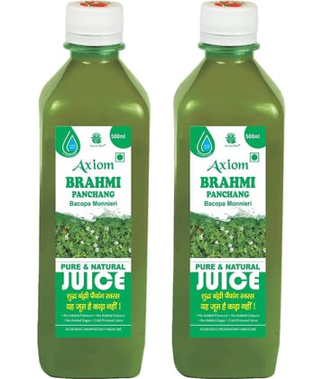 Axiom Brahmi Juice 500ml (Pack of 2) |100% Natural WHO-GLP,GMP,ISO Certified Product