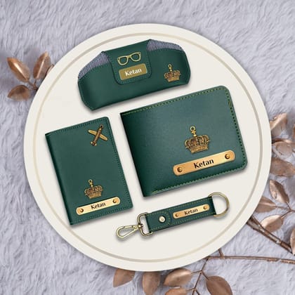 Travel in Style with Men's Gift set : Wallet, Keychain, Passport Cover & Sunglass Case