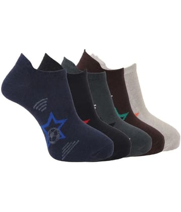 Dollar Socks - Cotton Mens Printed Multicolor Ankle Length Socks ( Pack of 5 ) - Multicolor
