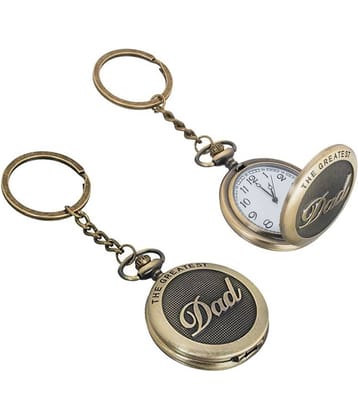 Gala Time Greatest Dad Theme Designer Pocket Watch Vintage Premium Analog Clock Antique Metallic Keyring Gift Key Chain
