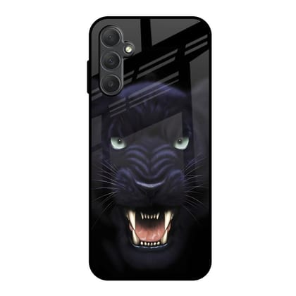 Angry Black Leopard Glass Case for Samsung Galaxy M14 5G