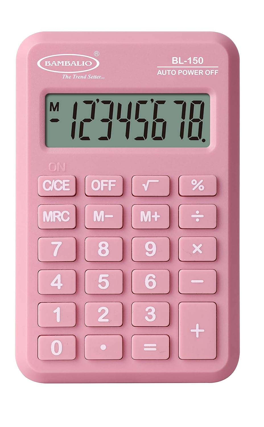 Bambalio 8 Digits Pink Pocket Size Electronic Calculator with 3 Years Warranty
