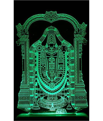 SUPER AJANTA 2047  Lord  Tirupati Balaji 3D Night Lamp Multi - Pack of 1