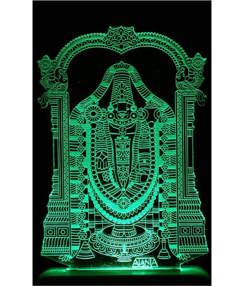 SUPER AJANTA 2047  Lord  Tirupati Balaji 3D Night Lamp Multi - Pack of 1