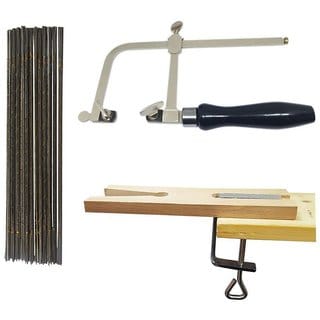 Jewelers Saw Frame Blades and Bench Pin For Jewelry Making Work Surface Bench Tool Jewelers Saw Frame Blades and Bench Pin For Jewelry Making Work Surface Bench Tool