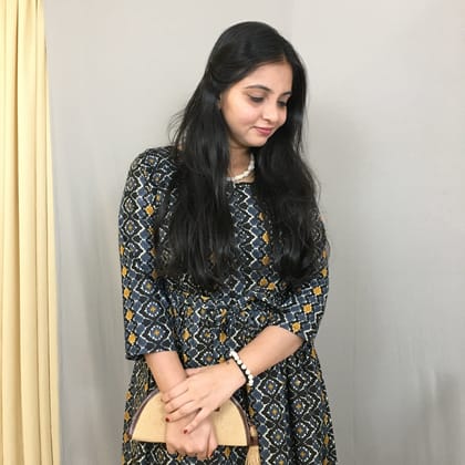 Patola Black Yellow - Maternity Kurti with Feeding Zips - Cotton Flex - Thicker Fabric-36 - 38 ( S - M )