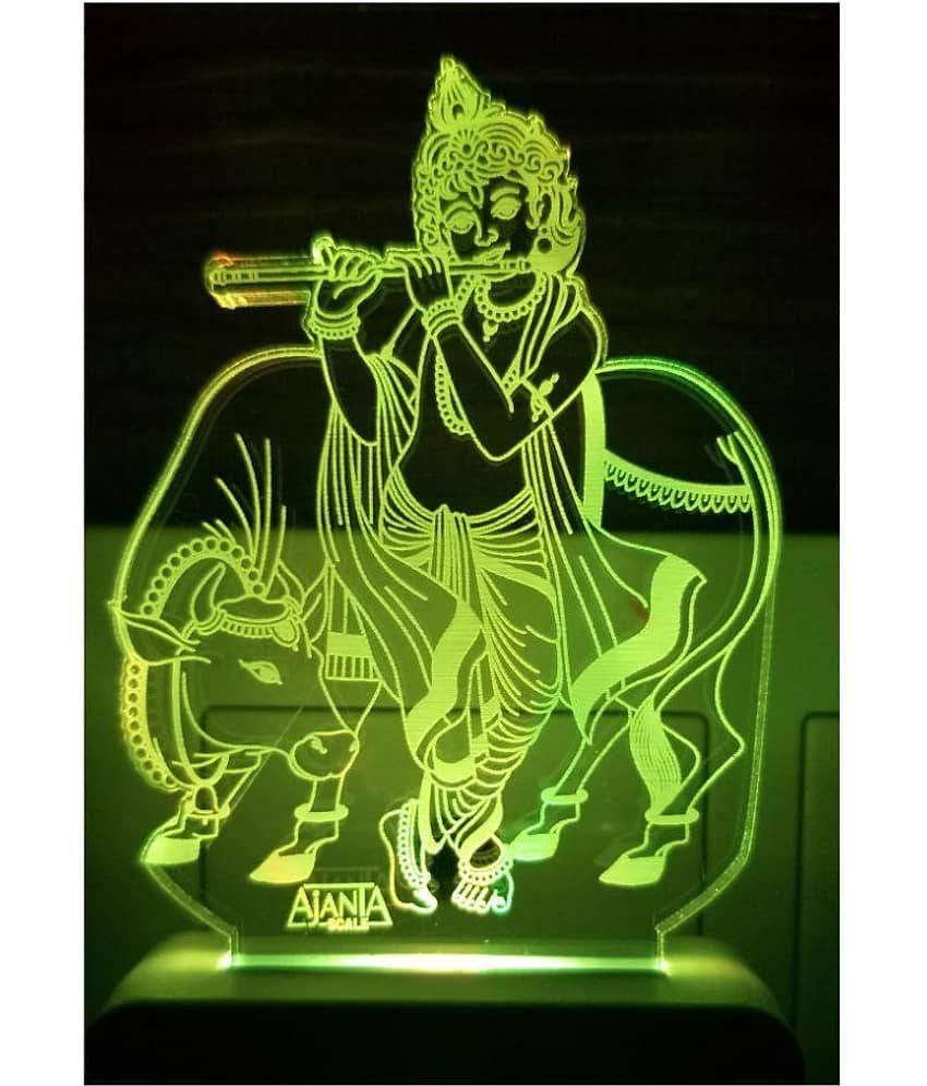 Ajanta Krishna Bhagwan code: 2023 3D Night Lamp Multi - Pack of 1