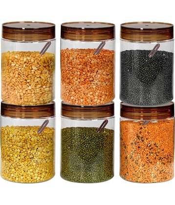 PearlPet Tiffany_Brown-1000ml PET Brown Dal Container ( Set of 6 )