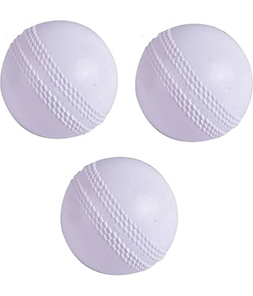Shopeleven White Plastic Cricket Ball ( Pack of 3 )