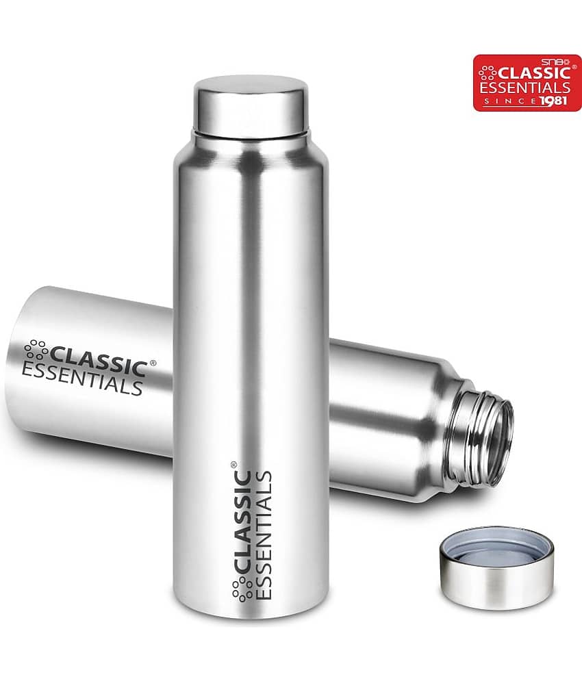 Classic Essentials Hydrate Water bottle Silver Water Bottle 900 mL ( Set of 2 )
